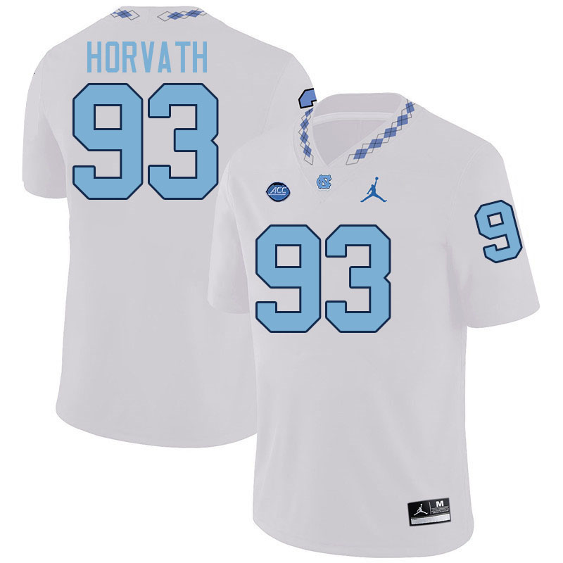 #93 Jacob Horvath North Carolina Tar Heels College Football Jersey Stitched-White